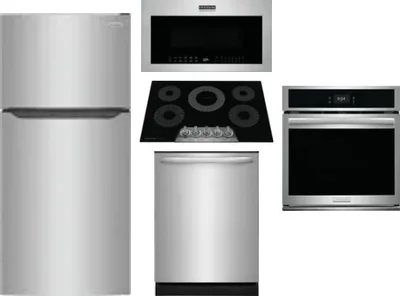 5 Piece Package Includes Refrigerator, Cooktop, Wall Oven, Microwave And Dishwasher