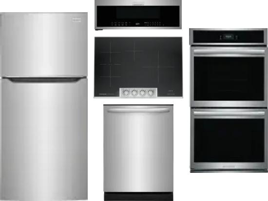5 Piece Package Includes Refrigerator, Cooktop, Wall Oven, Microwave And Dishwasher