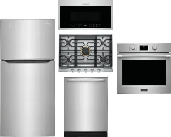 5 Piece Package Includes Refrigerator, Cooktop, Wall Oven, Microwave And Dishwasher