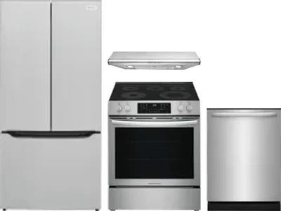 4 Piece Package Includes Refrigerator, Range, Hood And Dishwasher