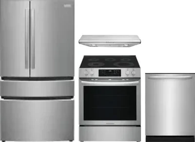 4 Piece Package Includes Refrigerator, Range, Hood And Dishwasher