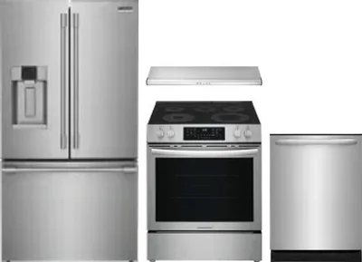 4 Piece Package Includes Refrigerator, Range, Hood And Dishwasher
