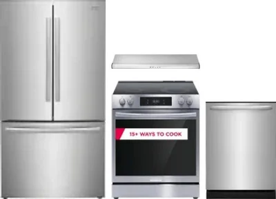 4 Piece Package Includes Refrigerator, Range, Hood And Dishwasher