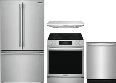 4 Piece Package Includes Refrigerator, Range, Hood And Dishwasher