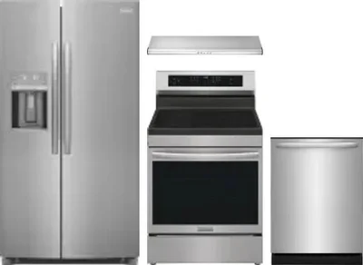 4 Piece Package Includes Refrigerator, Range, Hood And Dishwasher