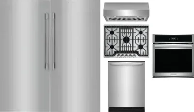 6 Piece Package Includes Refrigerator, Freezer, Cooktop, Wall Oven, Hood And Dishwasher