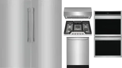 6 Piece Package Includes Refrigerator, Freezer, Cooktop, Wall Oven, Hood And Dishwasher