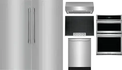 6 Piece Package Includes Refrigerator, Freezer, Cooktop, Wall Oven, Hood And Dishwasher