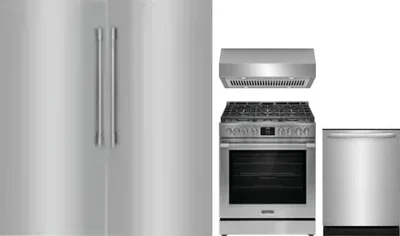 5 Piece Package Includes Refrigerator, Freezer, Range, Hood And Dishwasher