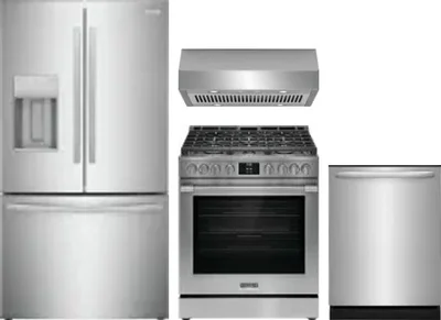 4 Piece Package Includes Refrigerator, Range, Hood And Dishwasher