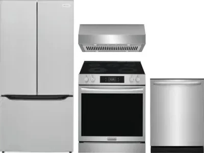 4 Piece Package Includes Refrigerator, Range, Hood And Dishwasher
