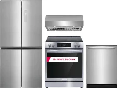 4 Piece Package Includes Refrigerator, Range, Hood And Dishwasher