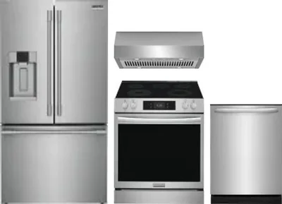 4 Piece Package Includes Refrigerator, Range, Hood And Dishwasher