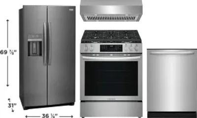 4 Piece Package Includes Refrigerator, Range, Hood And Dishwasher