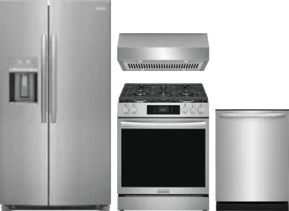 4 Piece Package Includes Refrigerator, Range, Hood And Dishwasher