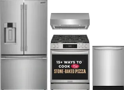 4 Piece Package Includes Refrigerator, Range, Hood And Dishwasher