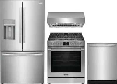 4 Piece Package Includes Refrigerator, Range, Hood And Dishwasher