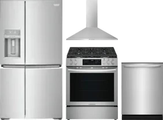 4 Piece Package Includes Refrigerator, Range, Hood And Dishwasher