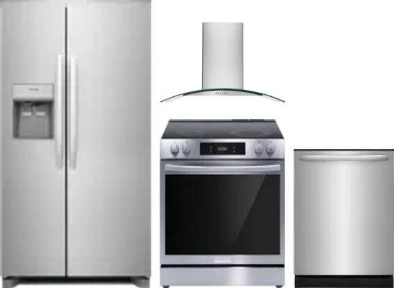4 Piece Package Includes Refrigerator, Range, Hood And Dishwasher