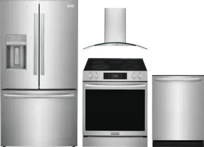 4 Piece Package Includes Refrigerator, Range, Hood And Dishwasher