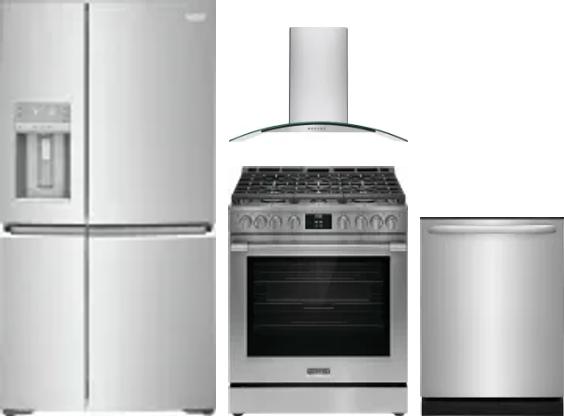 4 Piece Package Includes Refrigerator, Range, Hood And Dishwasher