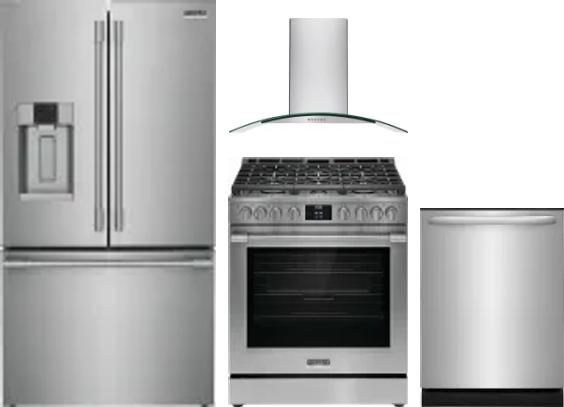 4 Piece Package Includes Refrigerator, Range, Hood And Dishwasher