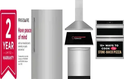 6 Piece Package Includes Refrigerator, Freezer, Cooktop, Wall Oven, Hood And Dishwasher