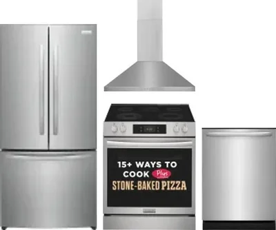 4 Piece Package Includes Refrigerator, Range, Hood And Dishwasher