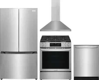 4 Piece Package Includes Refrigerator, Range, Hood And Dishwasher