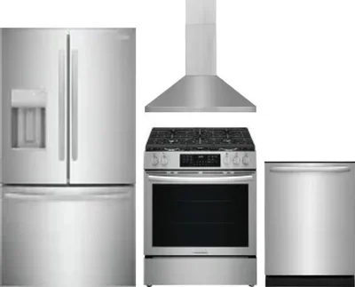4 Piece Package Includes Refrigerator, Range, Hood And Dishwasher