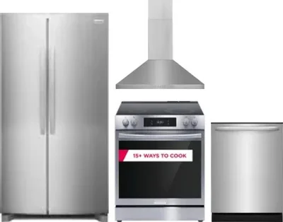 4 Piece Package Includes Refrigerator, Range, Hood And Dishwasher
