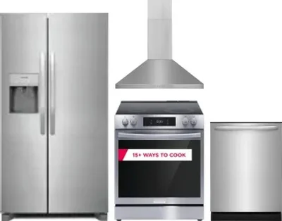 4 Piece Package Includes Refrigerator, Range, Hood And Dishwasher