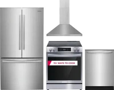 4 Piece Package Includes Refrigerator, Range, Hood And Dishwasher