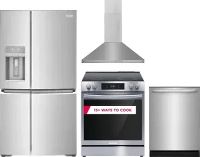 4 Piece Package Includes Refrigerator, Range, Hood And Dishwasher
