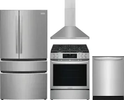 4 Piece Package Includes Refrigerator, Range, Hood And Dishwasher