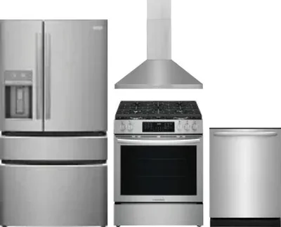 4 Piece Package Includes Refrigerator, Range, Hood And Dishwasher
