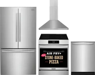 4 Piece Package Includes Refrigerator, Range, Hood And Dishwasher