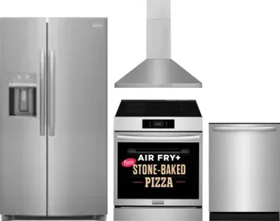 4 Piece Package Includes Refrigerator, Range, Hood And Dishwasher