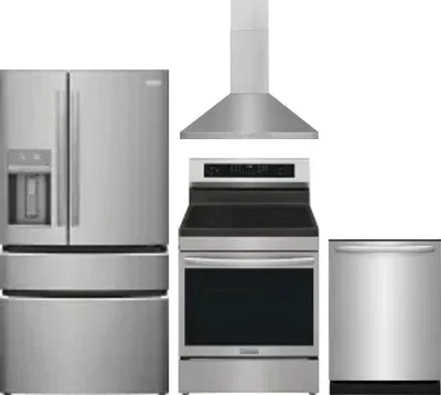 4 Piece Package Includes Refrigerator, Range, Hood And Dishwasher