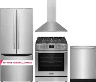 4 Piece Package Includes Refrigerator, Range, Hood And Dishwasher