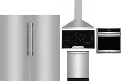 6 Piece Package Includes Refrigerator, Freezer, Cooktop, Wall Oven, Hood And Dishwasher