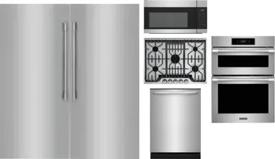 6 Piece Package Includes Refrigerator, Freezer, Cooktop, Wall Oven, Microwave And Dishwasher