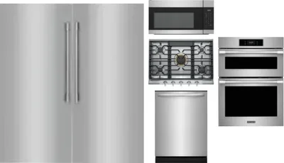 6 Piece Package Includes Refrigerator, Freezer, Cooktop, Wall Oven, Microwave And Dishwasher