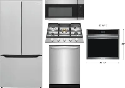 5 Piece Package Includes Refrigerator, Cooktop, Wall Oven, Microwave And Dishwasher