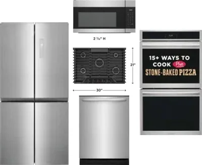 5 Piece Package Includes Refrigerator, Cooktop, Wall Oven, Microwave And Dishwasher