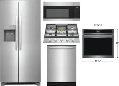 5 Piece Package Includes Refrigerator, Cooktop, Wall Oven, Microwave And Dishwasher