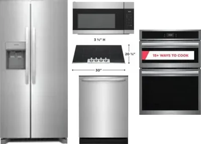 5 Piece Package Includes Refrigerator, Cooktop, Wall Oven, Microwave And Dishwasher