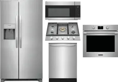 5 Piece Package Includes Refrigerator, Cooktop, Wall Oven, Microwave And Dishwasher