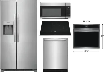 5 Piece Package Includes Refrigerator, Cooktop, Wall Oven, Microwave And Dishwasher