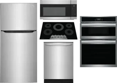 5 Piece Package Includes Refrigerator, Cooktop, Wall Oven, Microwave And Dishwasher